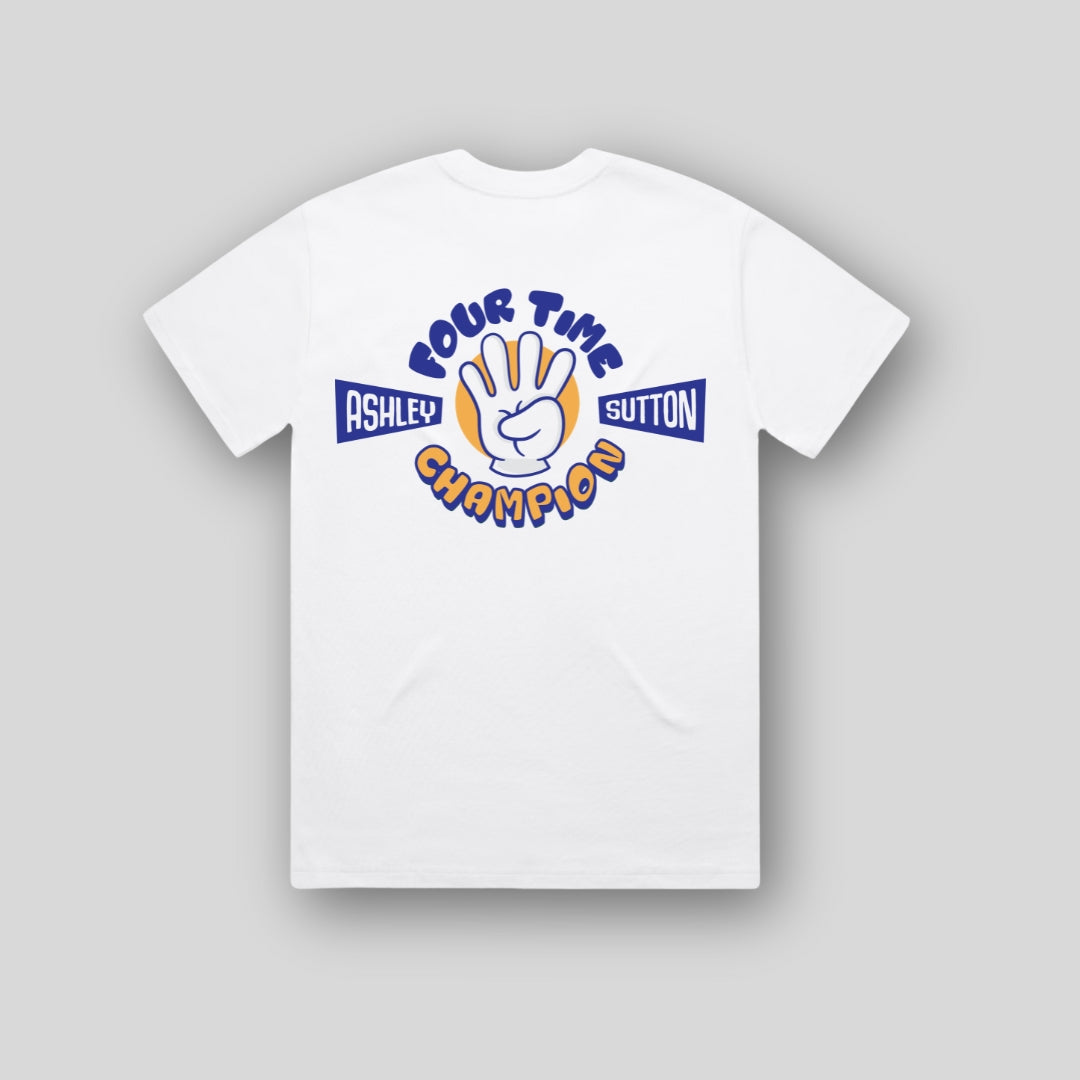 Ash Sutton 4-Time Champion T-Shirt - White